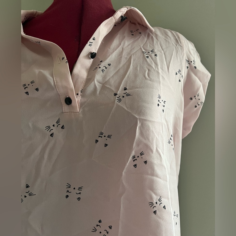 NWOT Kitten/Kitty Soft Pink Blouse